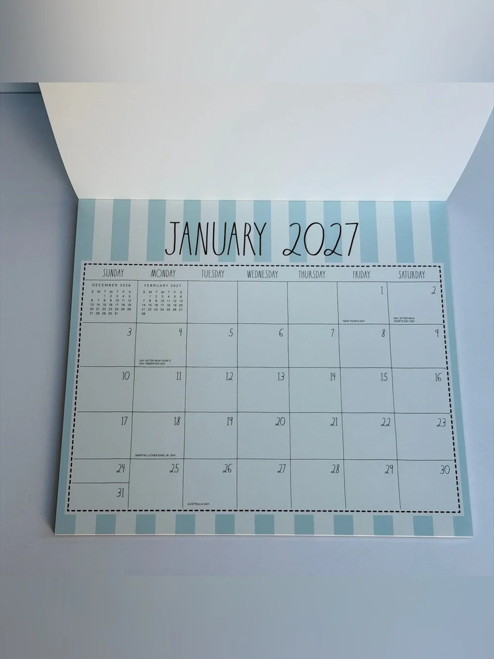 Rae Dunn 2026-2027 Magnetic Monthly Weekly 17-month Calendar Pad (Stripes)